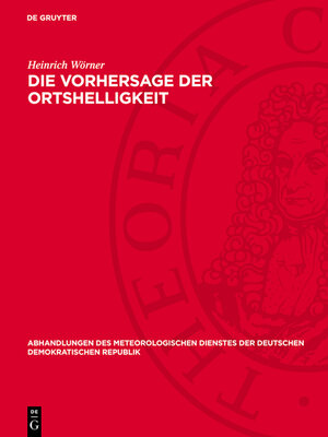 cover image of Die Vorhersage der Ortshelligkeit